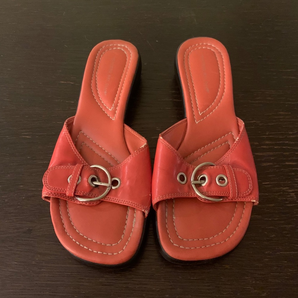 Orange leather flats by Montego Bay Club